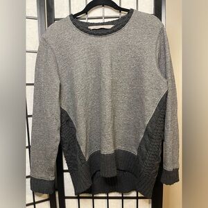 Athleta Two-Tone Gray Crewneck Knit Sweater